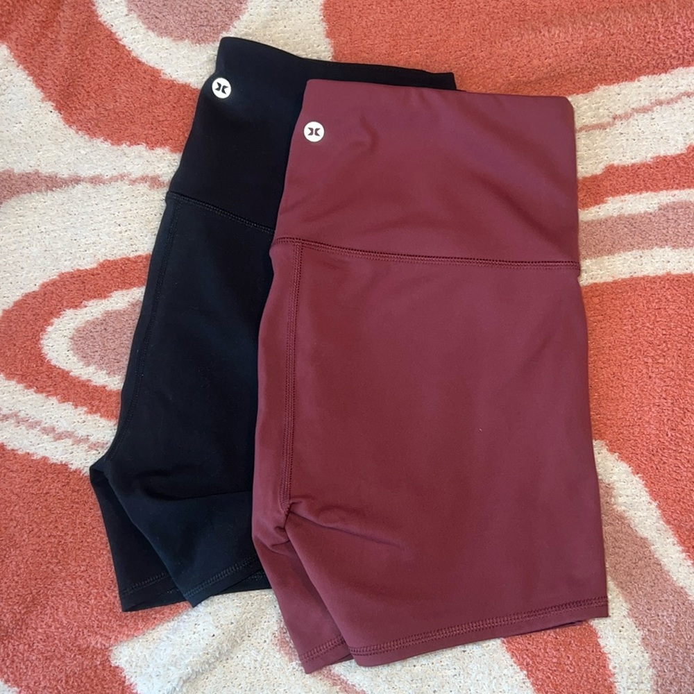 RBX biker shorts set size medium color black and maroon
